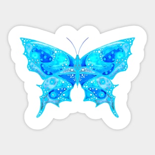 Abstract Blue Butterfly Sticker